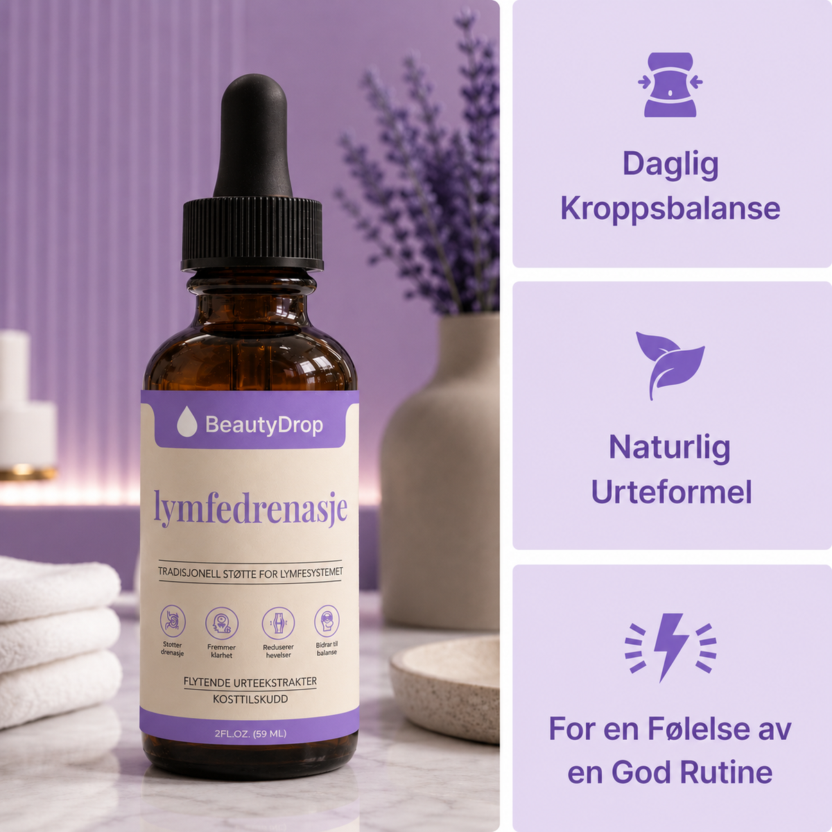 BeautyDrop™ - Demp hovenhet i ansiktet og kroppen, helt uten strev